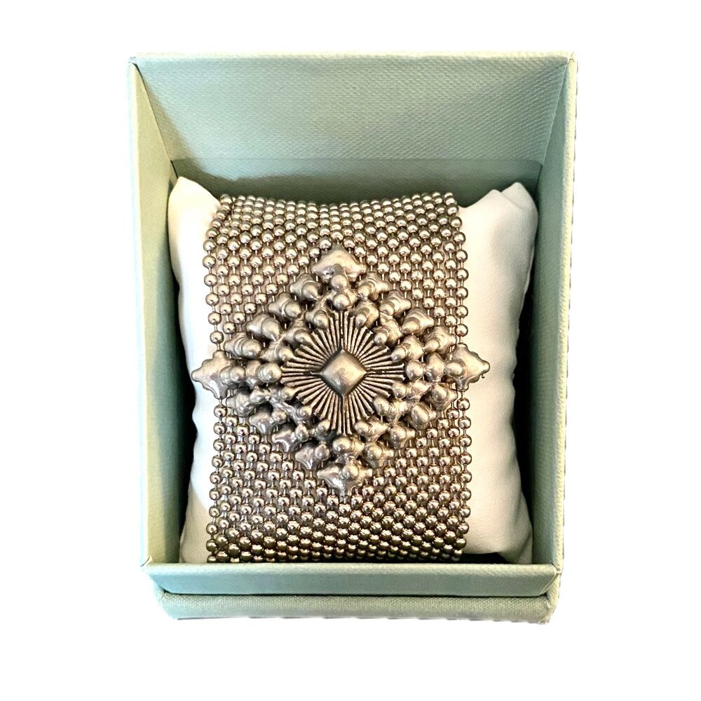 Sergio Gutierrez Collection Liquid Metal Bracelet Wide Silver Strand Ltd Edition